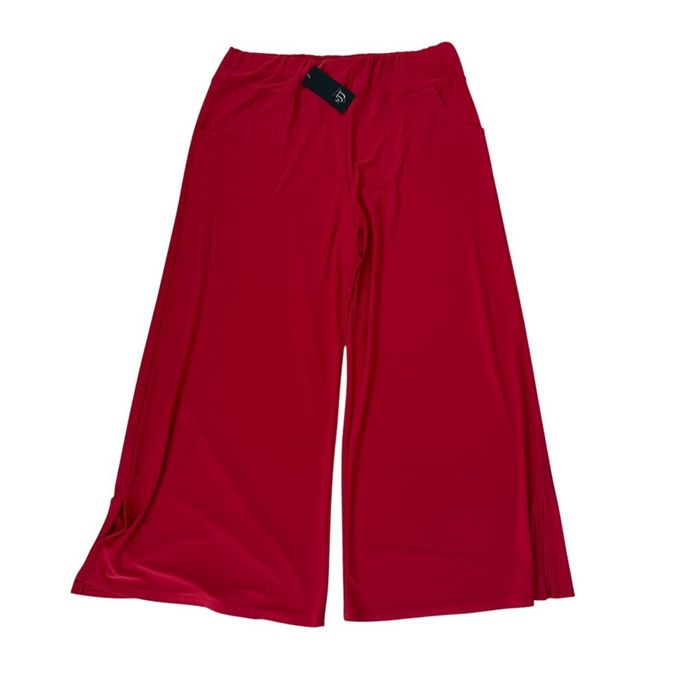 JJ Dark Coral Wide Leg Pull on Flowy Pants with Elastic Waist - Large - NWT